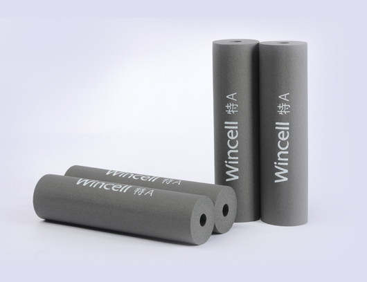 Grey rubber plastic insulation pipe